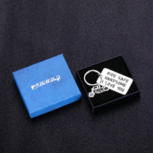 将图片加载到图库查看器，Ride Safe Keychain Motorcycle Gifts to Husband Boyfriend Lover Rider New Liscense Biker Birthday Fathers Day Gift for Dad Son Christmas New Year Present for Him Her Ride Safe Handsome I Love You
